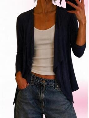 Vintage Aeropostale navy draped open front cardigan 🤍